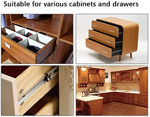 URBEST Drawer Slides, URBEST 8 Inch Full Extension 3 Section Ball Bearing Side Mounted Drawer Slider for Cabinet Kitchen, 2 Pairs (8 Inch) - Image 5